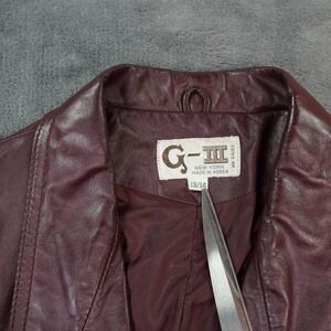 Vintage G-III Leather Blazer Jacket Women Size 13/14 Marron Burgundy Wine Casual